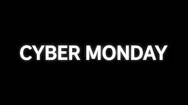 White Cyber Monday text on solid black background