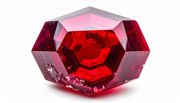 Red beryl crystal - close-up photorealistic shot