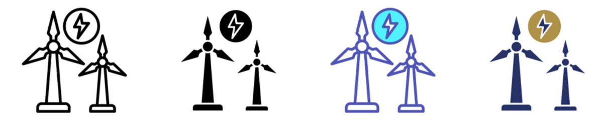 Wind Power Icon Set Multiple Style Collection © Infinity Innovation