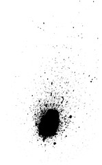 Obraz premium Black ink paint splatter effect on transparent background isolated design element set.