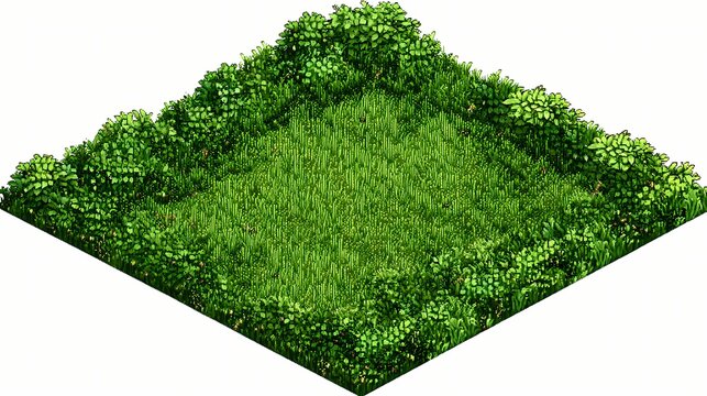 Grass square sits on a white background.