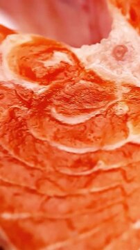 Fresh Raw Salmon Fillet Close-Up