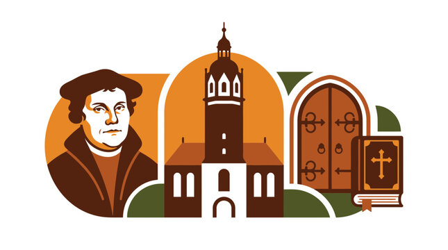 Martin Luther Reformation Icon Illustration