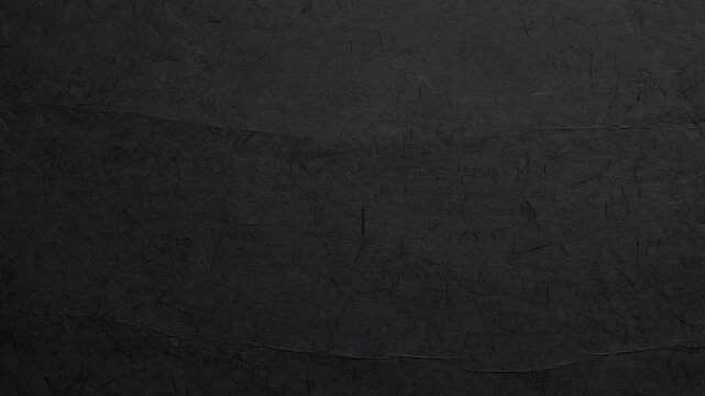High resolution close-up of dark black handmade paper featuring visible natural fiber strands and delicate organic texture. Ideal for luxury branding, minimalist graphic design, artistic invitations