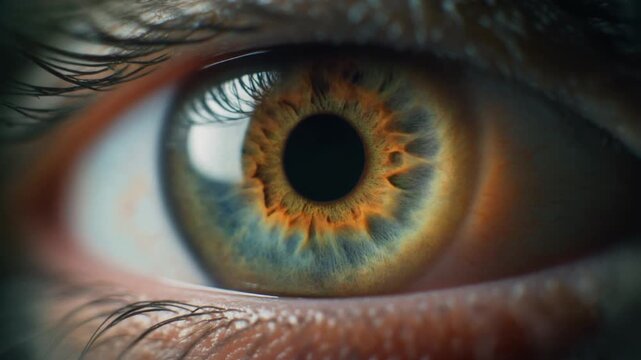 Cinematic extreme macro footage of a domestic cat intricate radial iris for international cat day