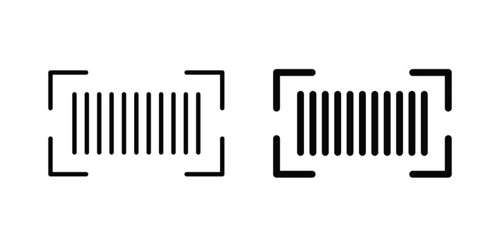 Barcode read icon flat pictograms pack