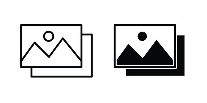 Gallery icon flat pictograms pack