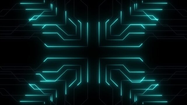 Digital Data moving on Circuit Board CPU high tech Artificial intelligence