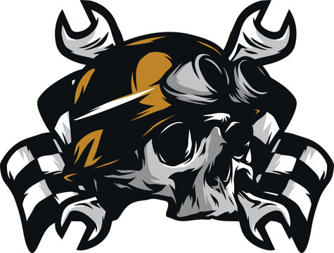 Abstract raccoon mascot face silhouette design in black and white colors