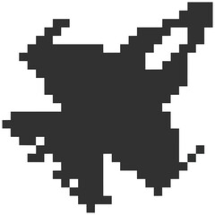 Fototapeta premium Pixelated Black Silhouette Butterfly on White Background Image