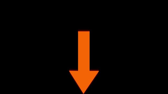 Read simple straight animated arrow pointing to the right on black background or transparent background. Right-Pointing Arrow Animation
