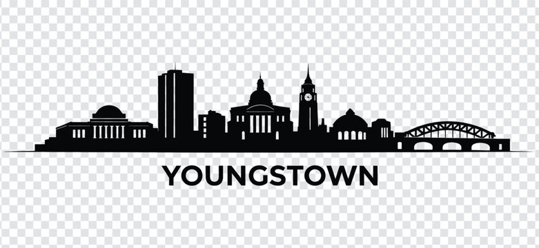 Youngstown ohio city skyline silhouette, vector illustration