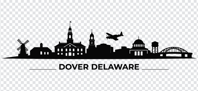 Dover delaware city skyline silhouette, vector illustration