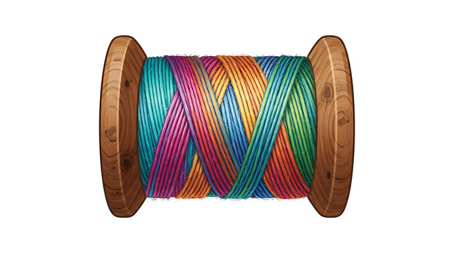 Wooden thread spool with thread