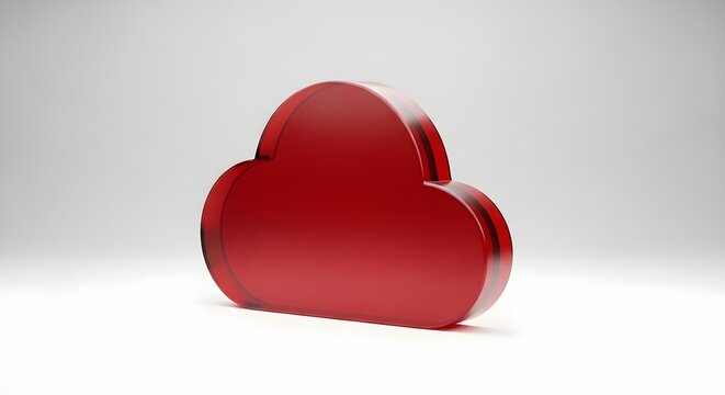 Red Cloud Icon Symbol Shape.