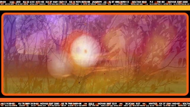 Pale bokeh appearing orange frame showing flares sliding while white ring swiping to show hue shift