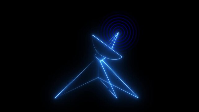 Abstract technology wireless signal. Radio waves tower connective network and signal waves. Used in communication and technology.