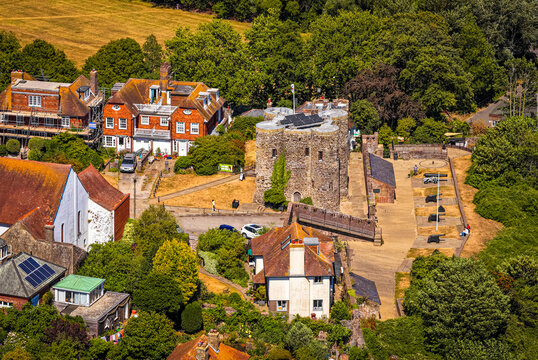 Ypres Tower Aerial View in Historic Rye, East Sussex, England Heritage Site