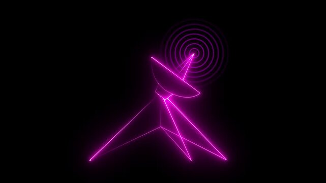 Abstract technology wireless signal. Radio waves tower connective network and signal waves. Used in communication and technology.