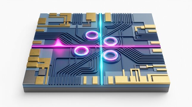 3D Optical Diagram of Micro-Ring Resonators in a Photonic Neural Network Chip