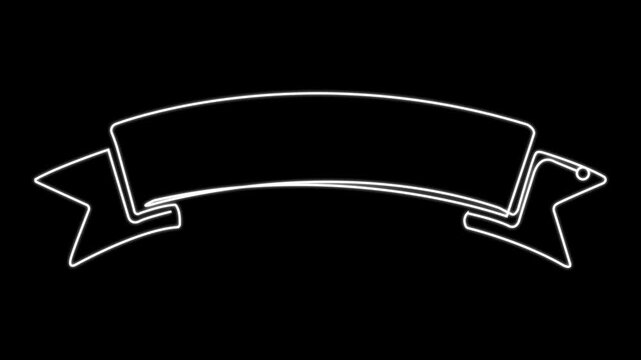 Animated self drawing of continuous line draw of Medal ribbon banner. Full length one line animation. 4K, Self drawing line animation Bow tie continuous one single line drawn concept video. full one