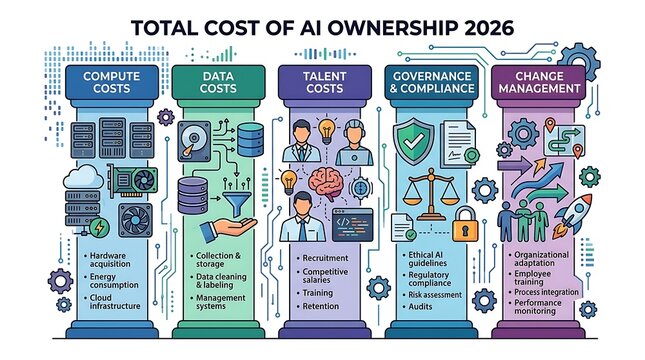 Infographic showing the total cost of artificial intelligence ownership