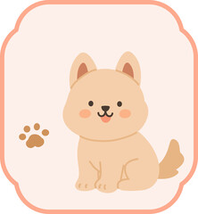 Cute Sitting Dog Puppy Character Vector