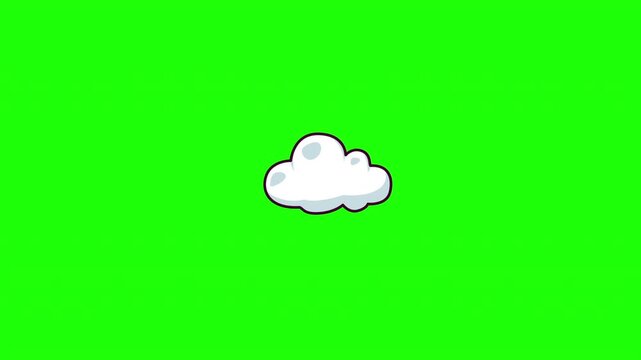 Animated weather cloud doodle icon, hand-drawn flat vector line art with wiggle effect, looping motion graphic for weather and forecast design