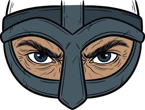 Fierce Warrior Masked Eyes Intense Gaze