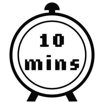 10 minute stopwatch timer icon countdown clock time management vector illustration design