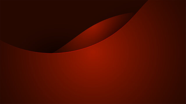 Abstract red background with smooth curved layers a luxury modern three dimensional depth effect with dramatic lighting and shadows, elegant dark digital wallpaper and cover design