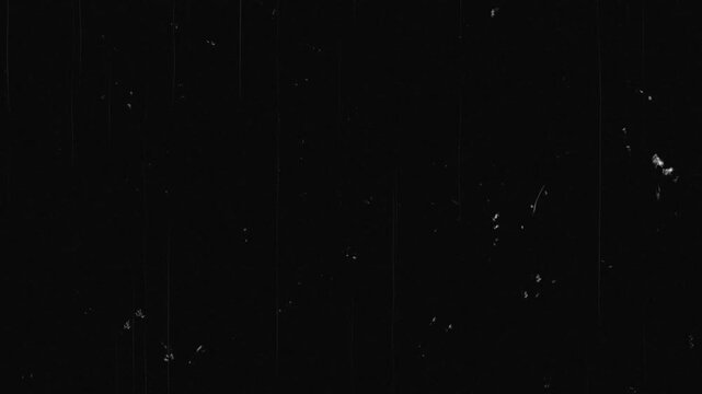 Dusty grunge rough vintage video on black background, Retro Vintage Film Tape Defects with Dust Scratches and Grain Overlay for Creating Aged Movie Aesthetic 4k video