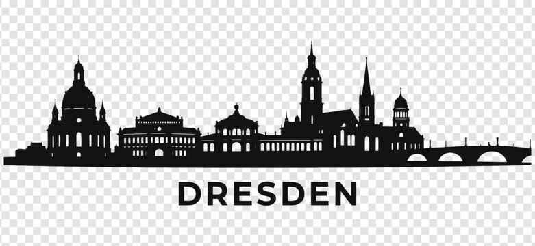Dresden city skyline silhouette