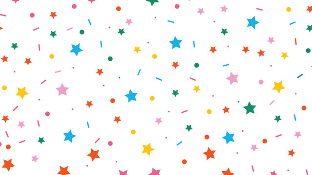 Colorful star shaped confetti pieces in vibrant array.