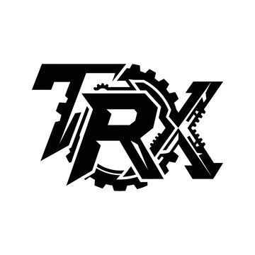 Abstract Mechanical TRX Lettering Logo Design