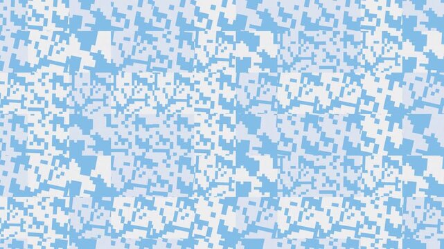 Seamless pixel pattern loop in sky blue, white, cream - minimalist animated 4K motion background for video editing, social media and presentation