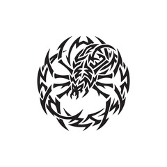 Obraz premium Tribal Tattoo Logo Emblem Circular Design for Bold Branding.