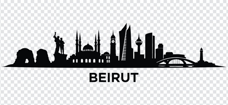 Beirut city skyline silhouette vector illustration