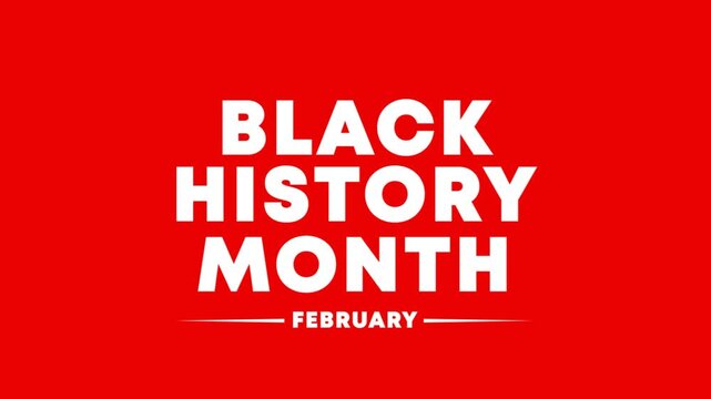 Black History Month February Typography Red Background Vector Poster