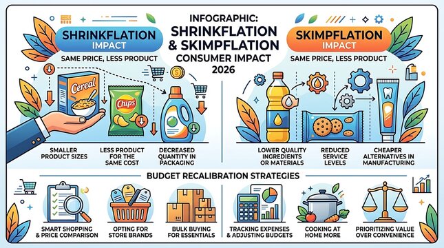 Infographic explaining shrinkflation and skimpflation consumer impact