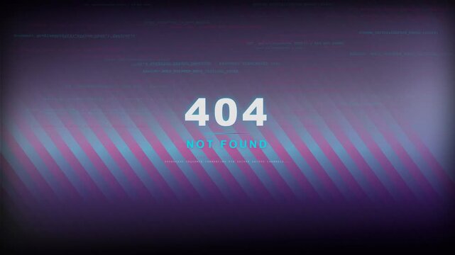 Luxury glitch broadcast 404 error video clip featuring pink and blue silk striped background loop.