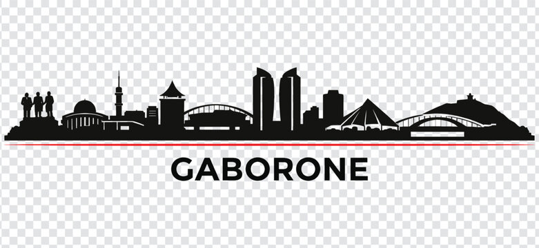 Gaborone skyline silhouette