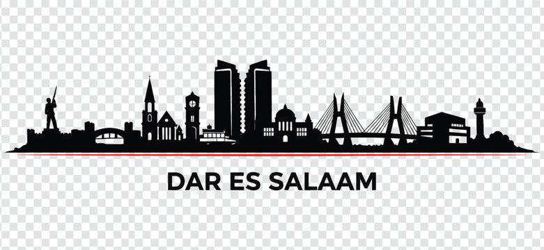 Dar es salaam skyline silhouette