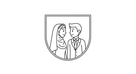 Fototapeta premium Muslim couple in love, wedding symbol