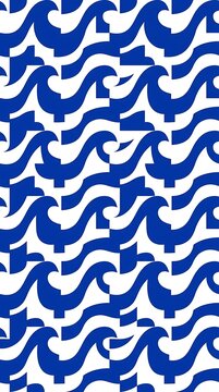 Abstract blue and white repeating wave pattern background