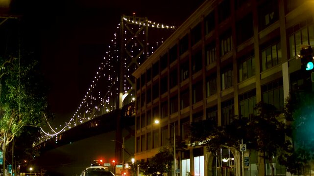 Morning SF waterfront Tilt Up to Bay Bridge