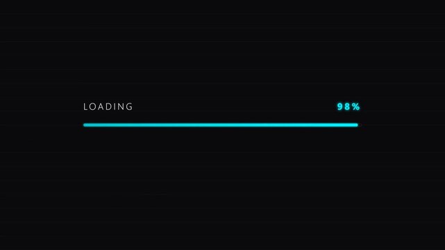 loading animation loading bar waiting for percentage 0 to 100 percent greenscreen alpha
