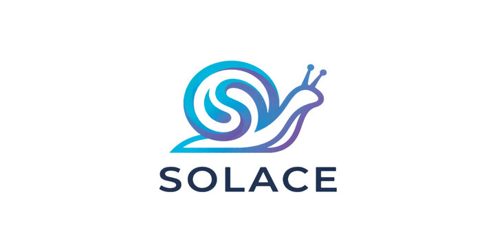 Modern snail shape brand logo vector design with color gradient
