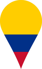 Colombia Flag Location Pin Map Marker Colombian Destination GPS Vector Icon © NTGUILTY