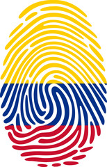 Colombia Flag Fingerprint Identity Vector Colombian DNA Heritage Graphic © NTGUILTY